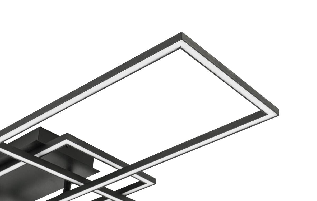 Deckenleuchte schwarz Kunststoff Metall B/H/L: ca. 42x10x103 cm