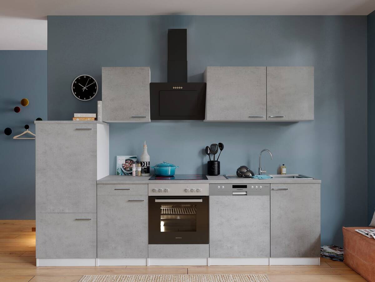 Respekta Küchenblock Malia Beton Optik B/H/T: ca. 280x200x60 cm