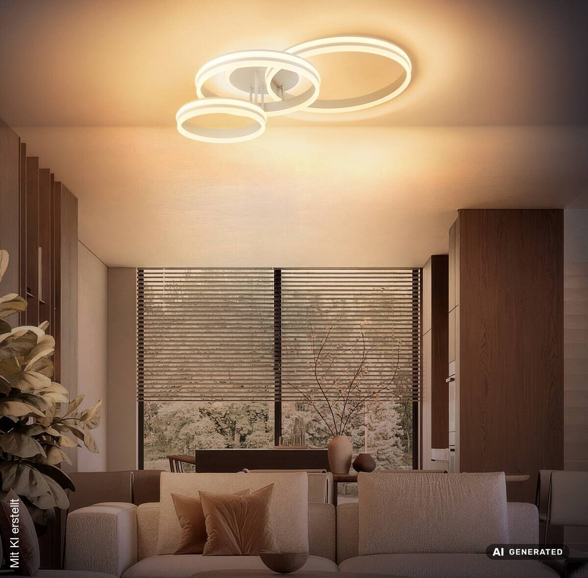 GLOBO LED-Deckenleuchte Opal sand Acryl Metall B/H/L: ca. 50x22x79,5 cm 1 Brennstellen
