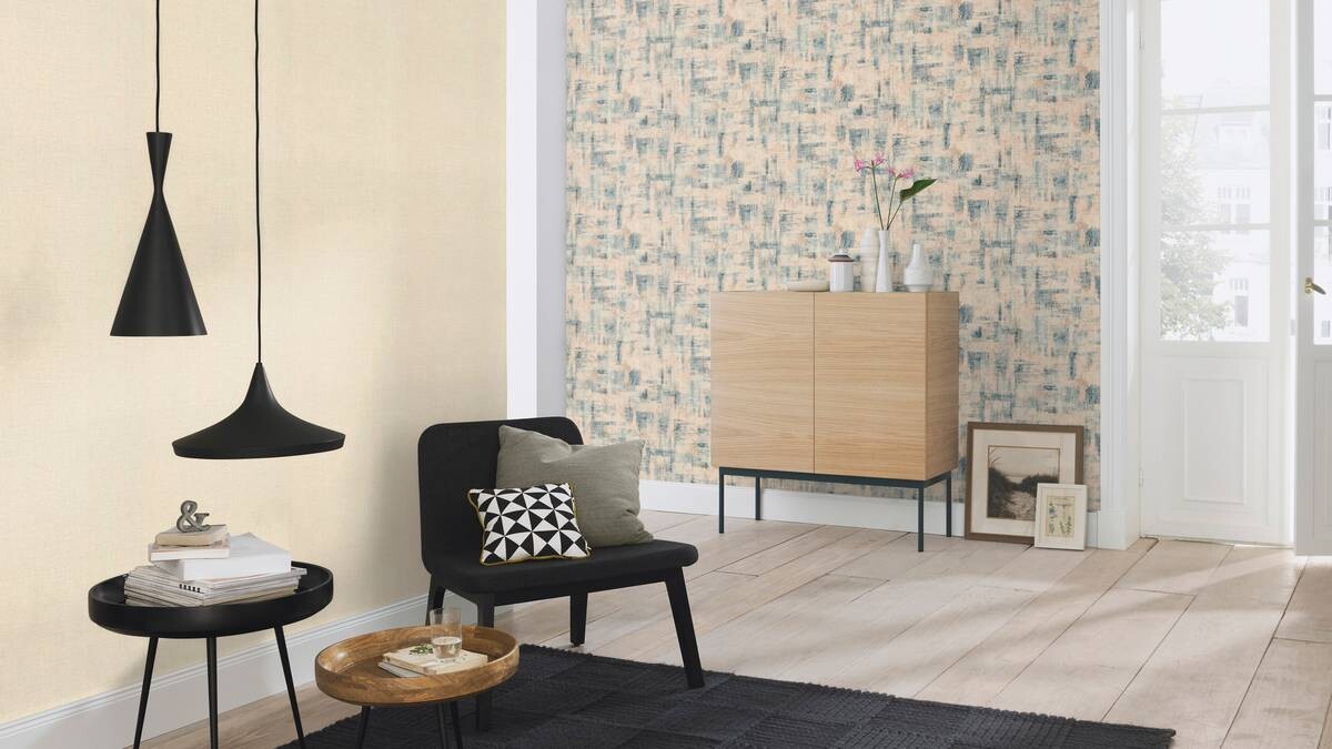 Rasch Vliestapete Struktur beige blau B/L: ca. 53x1005 cm