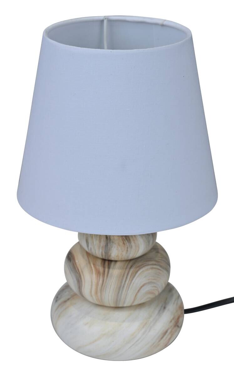 POCOline Keramik Tischleuchte Adriana beige braun weiß Keramik B/H/L: ca. 16,5x17,5x16,5 cm E14 1 Brennstellen