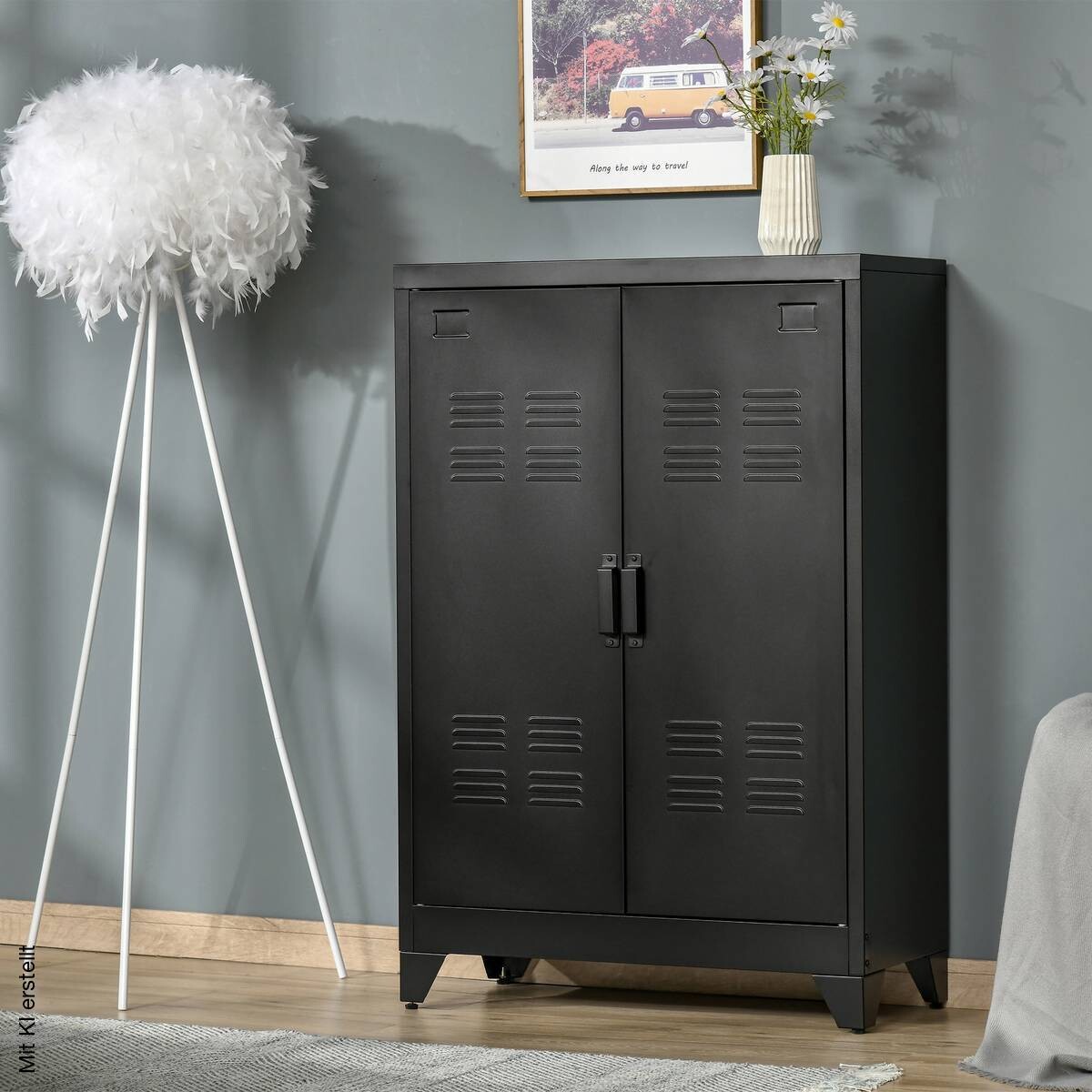 Sideboard 838-148BK schwarz B/H/T: ca. 75x110x33 cm