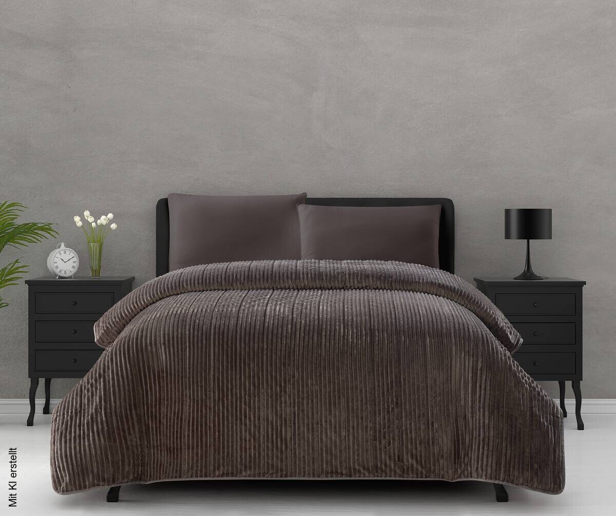 Tagesdecke granit Polyester B/L: ca. 200x220 cm