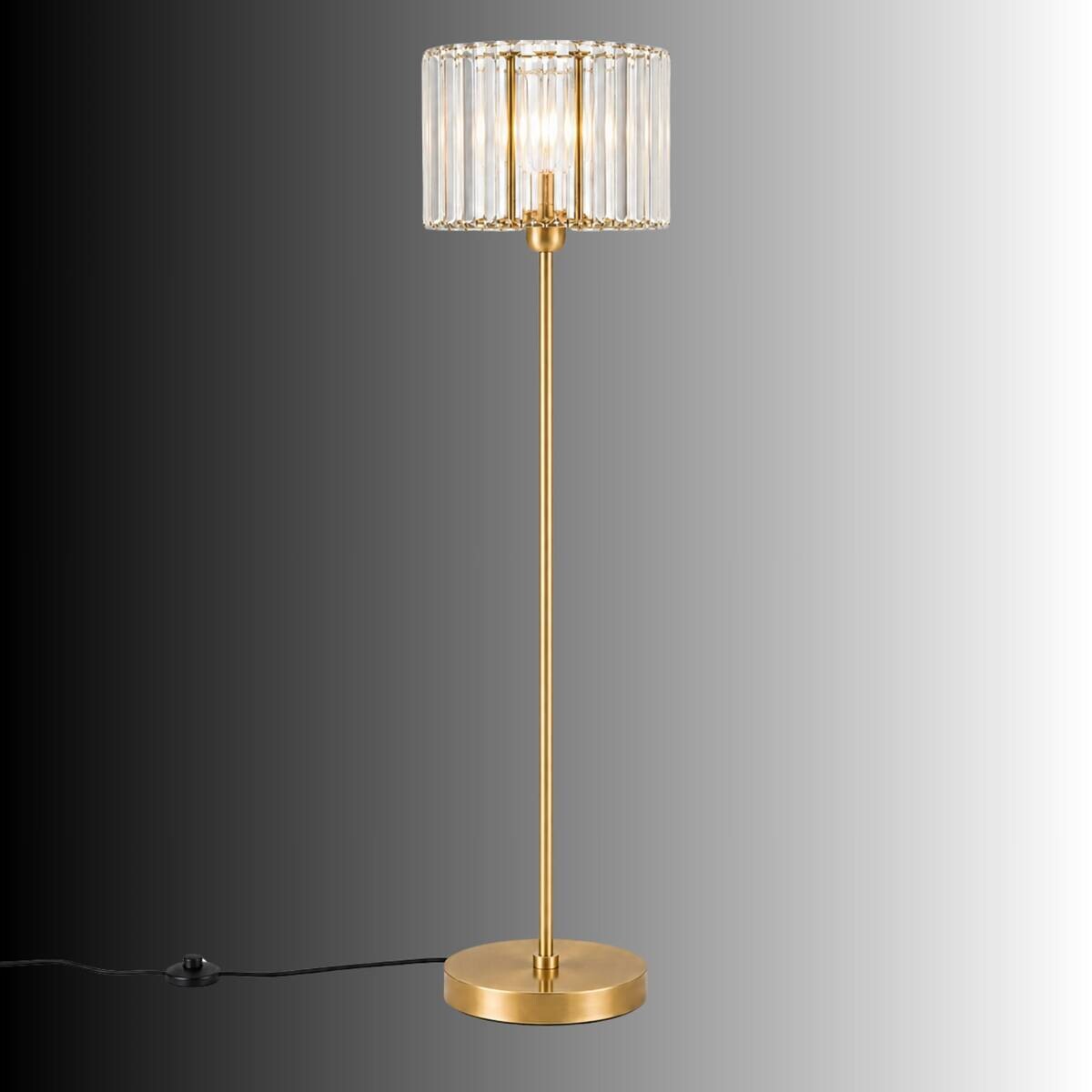 Stehleuchte gold Glas Metall B/H/L/D: ca. 30x160x30x30 cm E27 1 Brennstellen