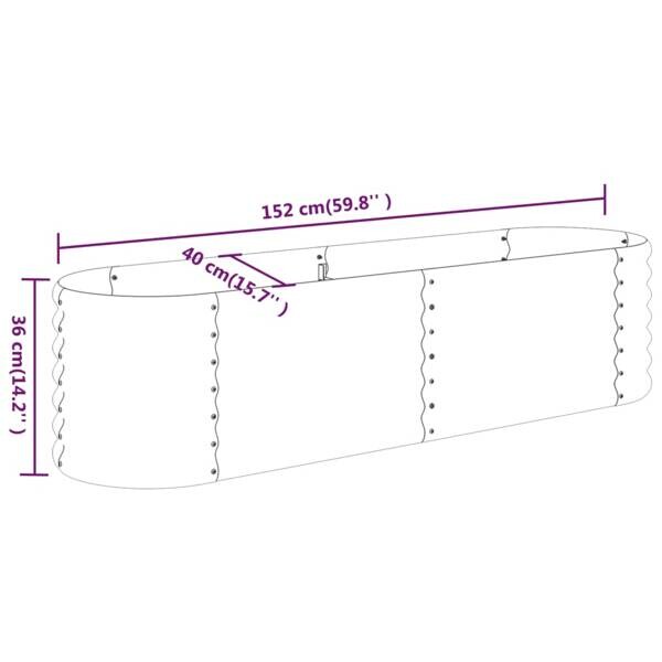 Hochbeet grau Stahl B/H/L: ca. 40x36x152 cm