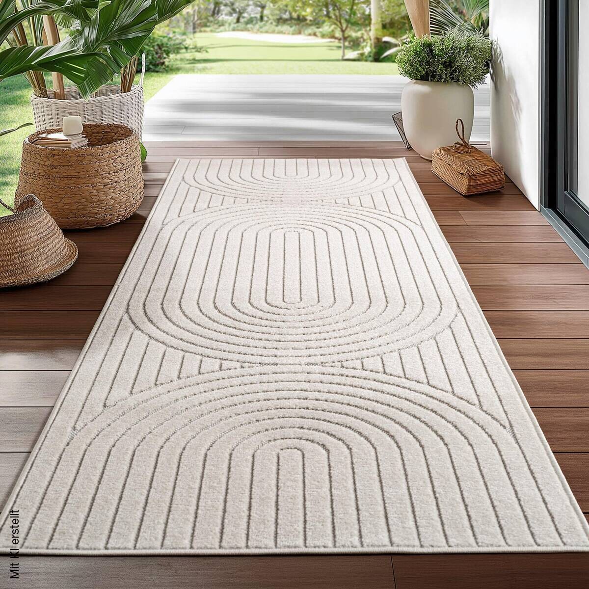 Ayyildiz In-/Outdoor-Teppich NOVA creme B/L: ca. 80x250 cm