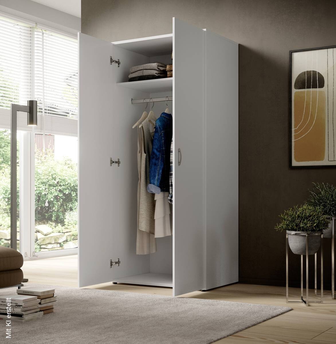 Kleiderschrank Joe weiß B/H/T: ca. 81x176x50,8 cm