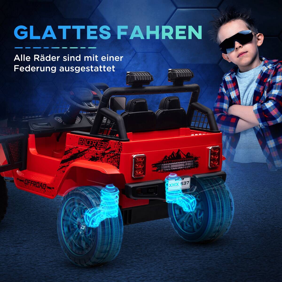 AIYAPLAY Elektro Kinderauto rot B/H/L: ca. 67x68,5x109 cm