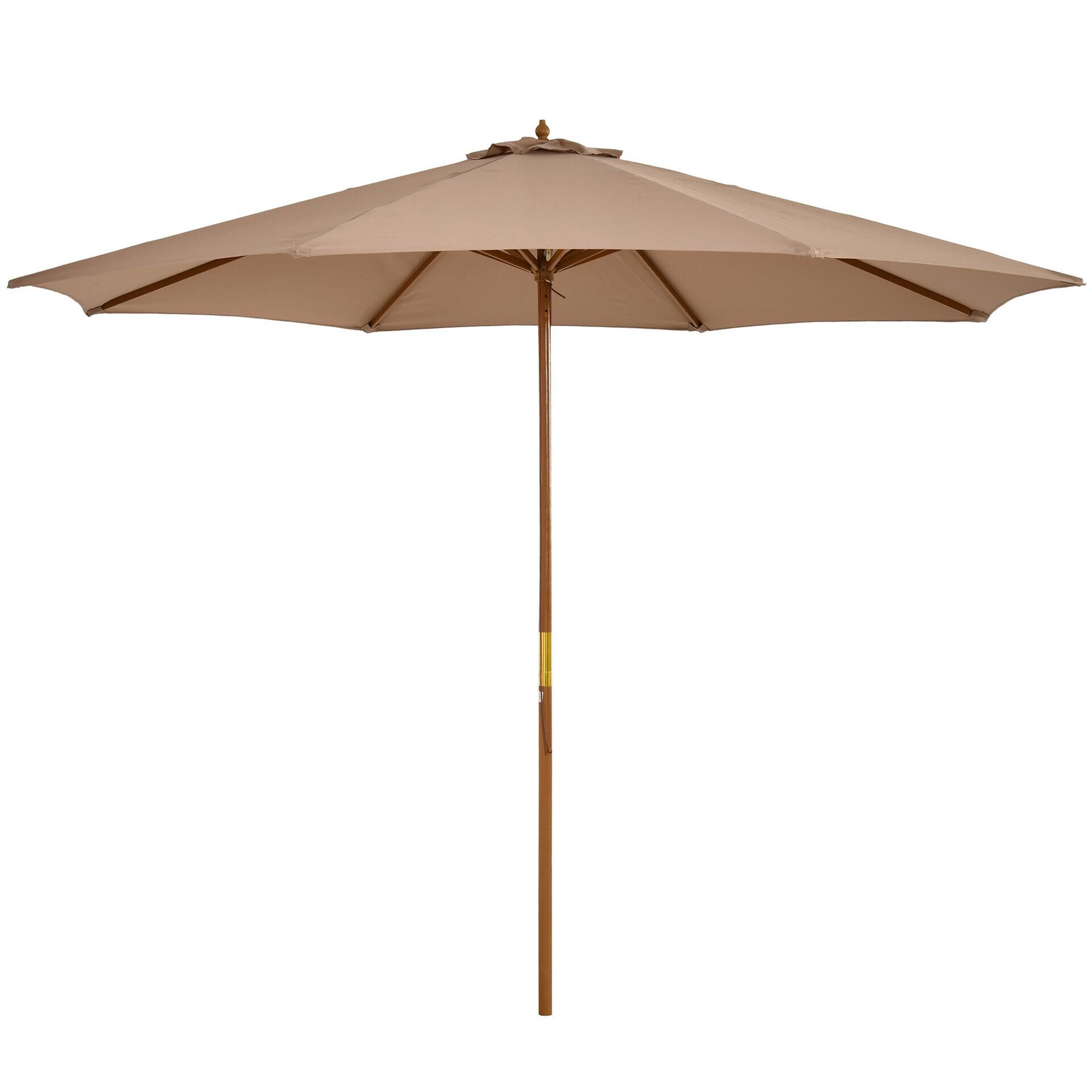 Outsunny Sonnenschirm khaki Bambus H/D: ca. 250x300 cm