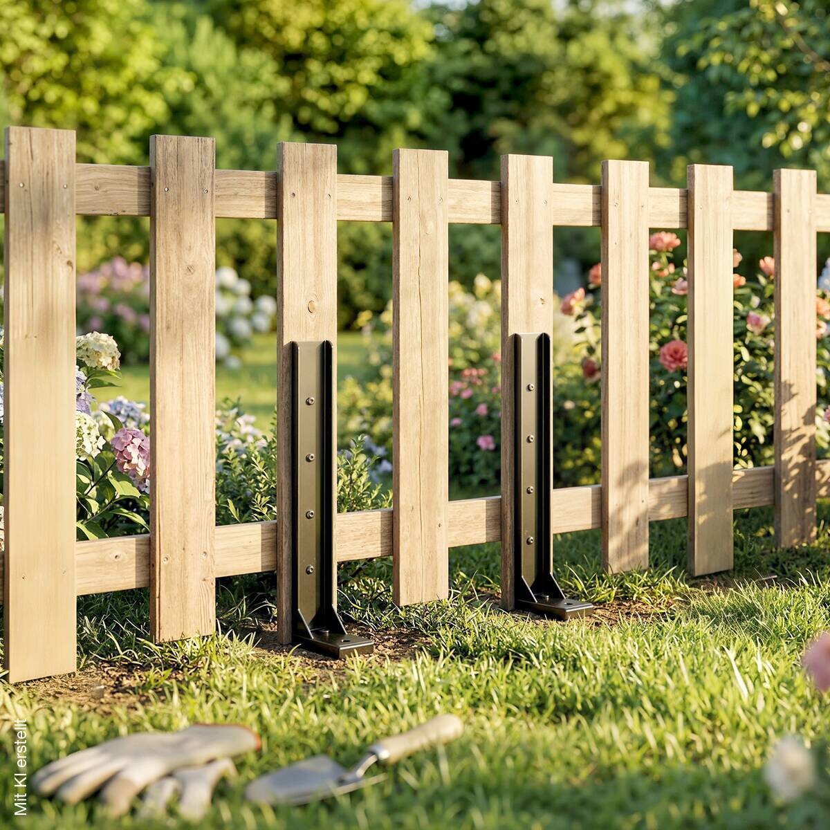 Outsunny Zaunpfosten-Reparaturset schwarz B/H/T/L: ca. 5,5x12x5,5x81 cm