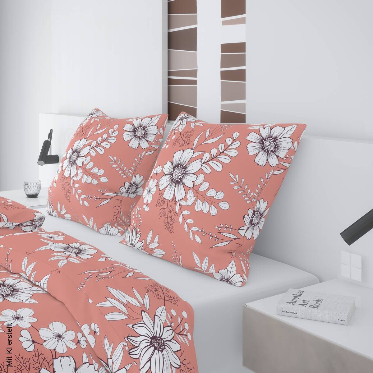 Microfaser Bettwäsche apricot Polyester B/L: ca. 135x200 cm