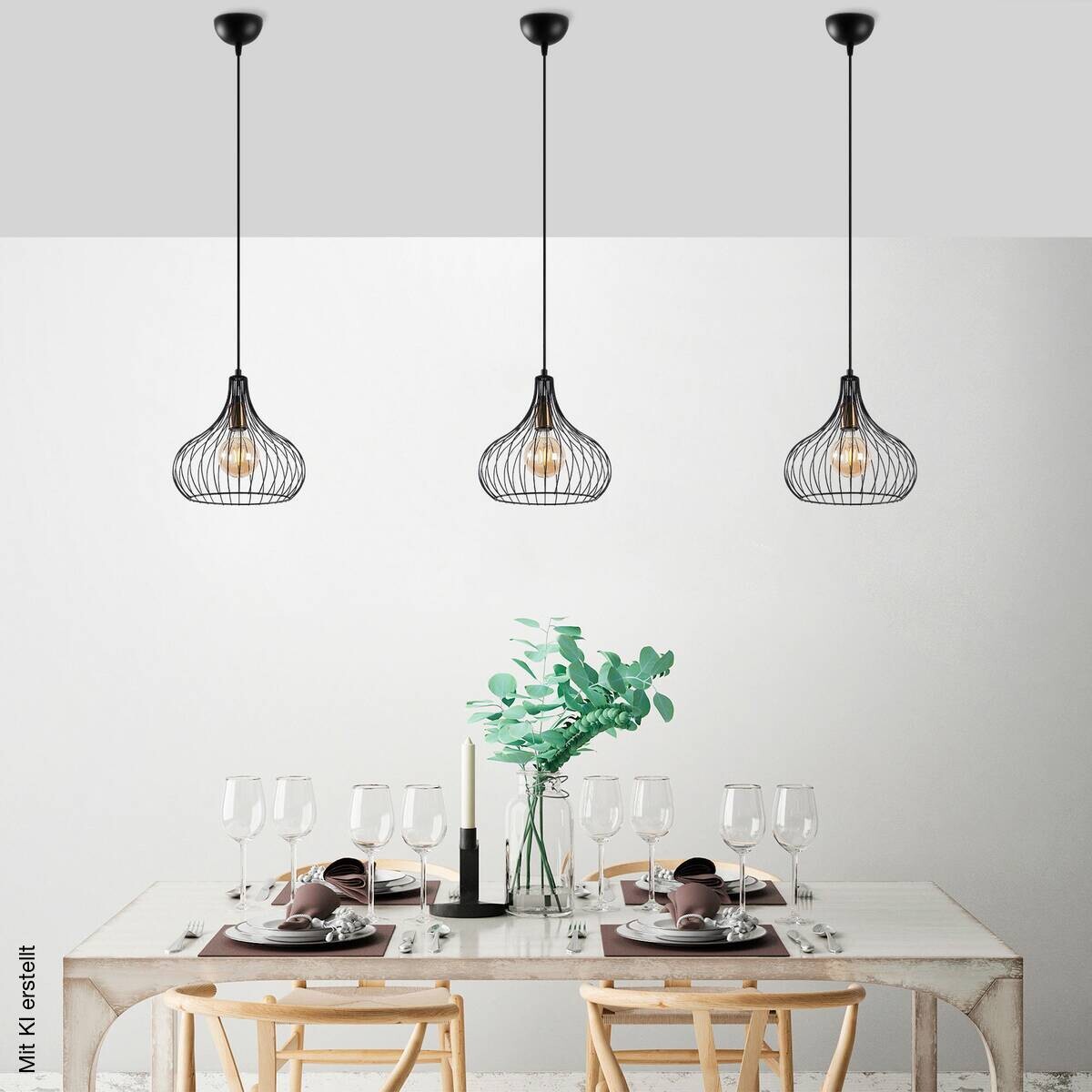 Opviq Pendelleuchte Teldamla-11905 schwarz B/H/T/L/D: ca. 22x120x22x22x22 cm E27 1 Brennstellen