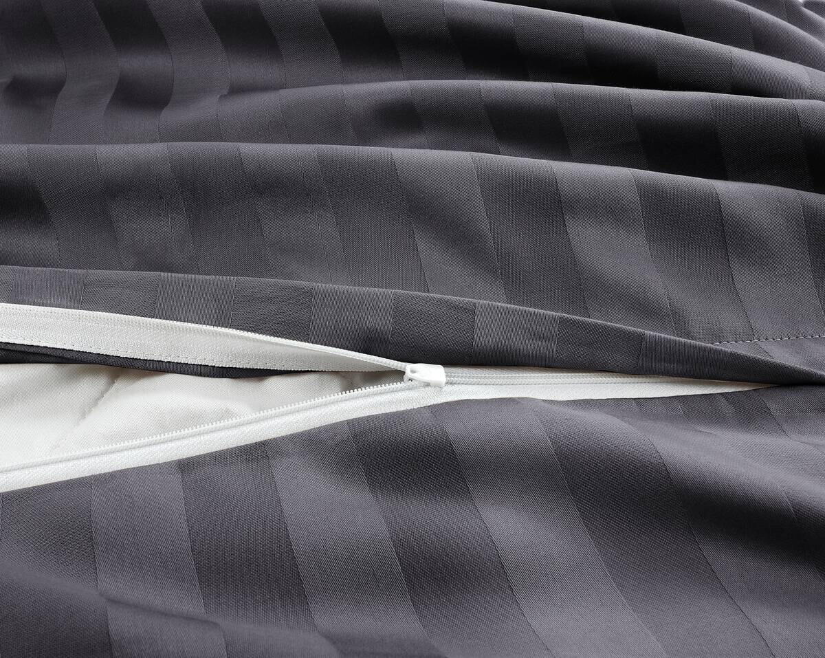 Baumwoll Bettwäsche Satin grau Baumwolle B/L: ca. 135x200 cm