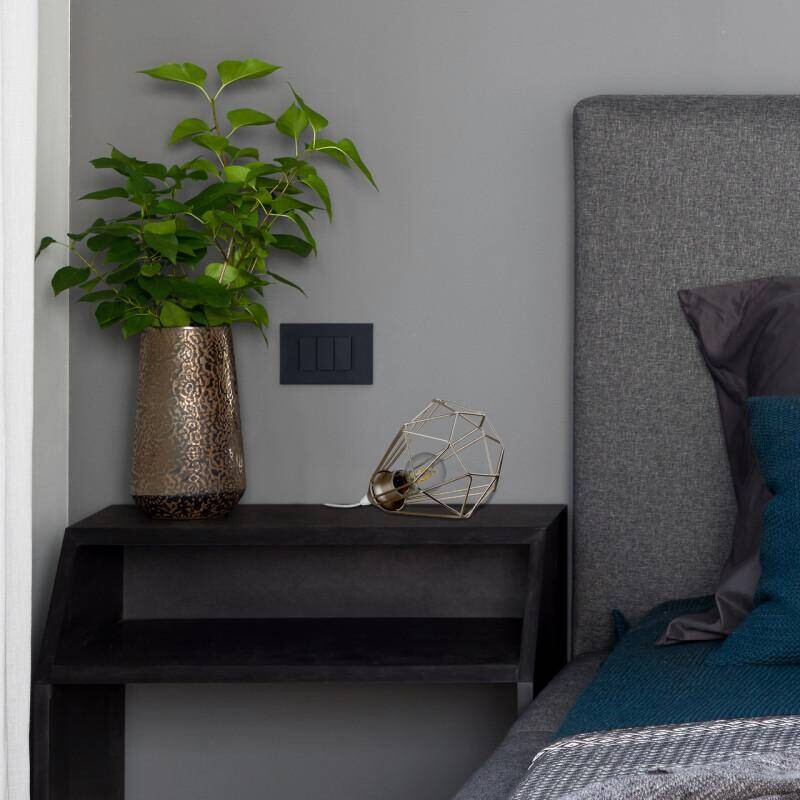 Eglo Tischleuchte braun B/H/L: ca. 17,5x26,5x17,5 cm E27 1 Brennstellen