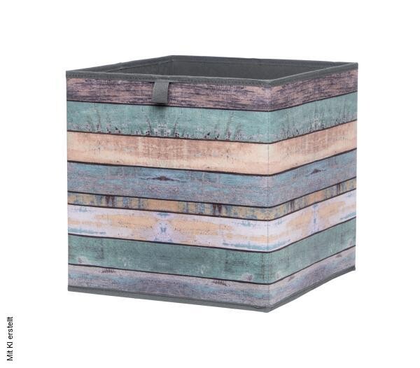 Motivbox Wood bunt anthrazit B/H/T: ca. 32x32x32 cm