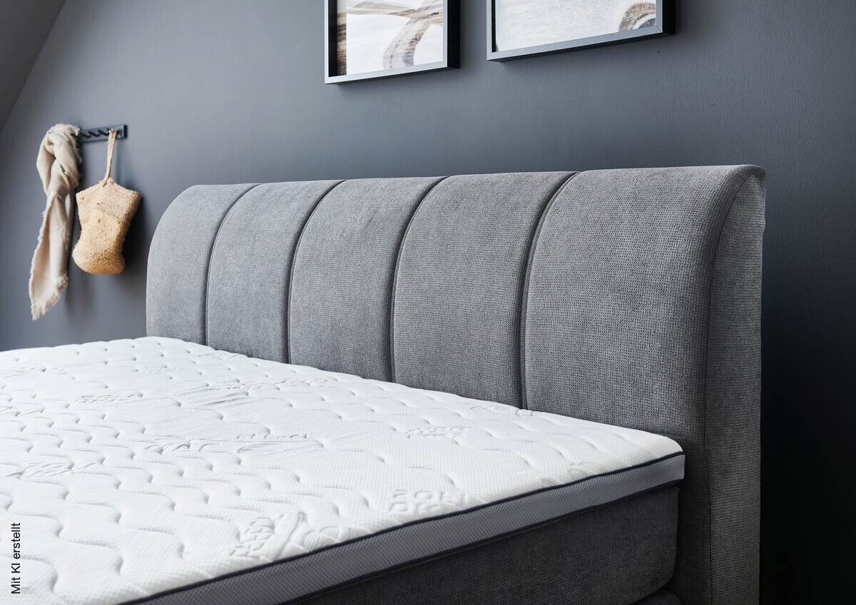 Boxspringbett Malin grau Liegefläche B/L: ca. 180x200 cm
