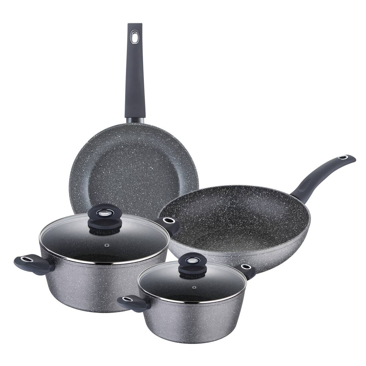 BERGNER Topfset Orion grau Aluminium 6 tlg.