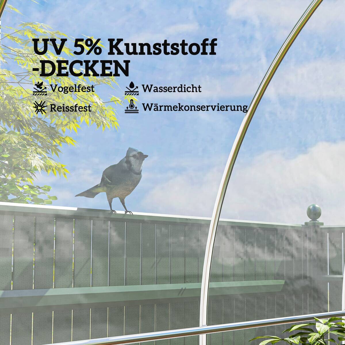 Outsunny Gewächshausfolie B/H/L: ca. 700x1x800 cm