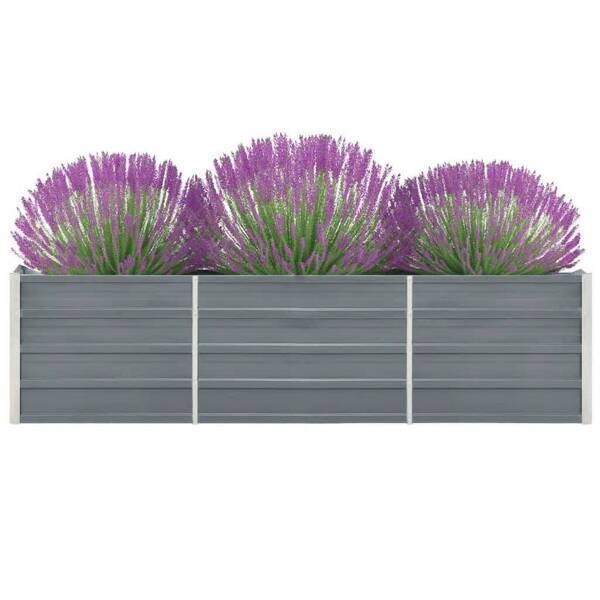 Garten-Hochbeet grau Stahl B/H/L: ca. 40x45x240 cm