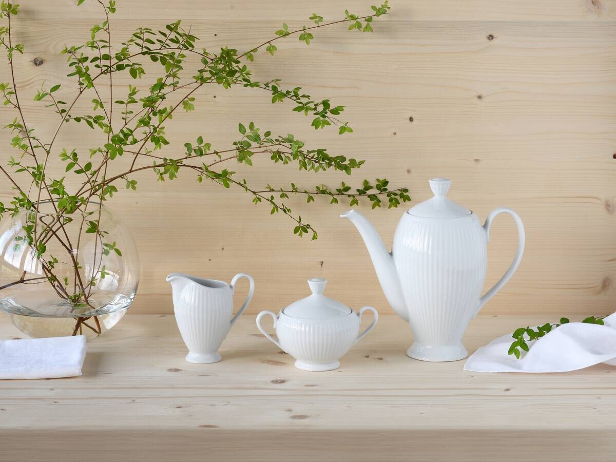 CreaTable Kaffeegarnitur Valencia weiß Porzellan