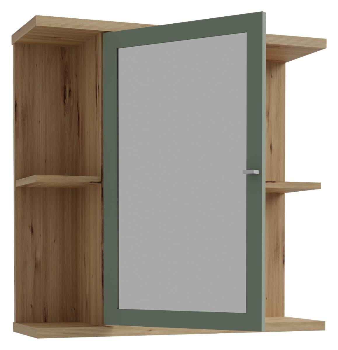 Spiegelschrank Eiche Artisan Nachbildung salbei B/H/T: ca. 70x69x23 cm