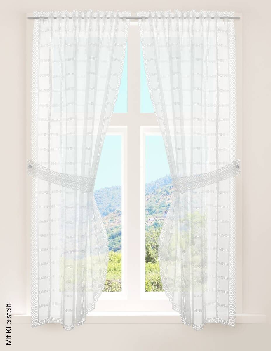 creative lifestyle Landhausgardine Tirol weiß B/L: ca. 90x160 cm