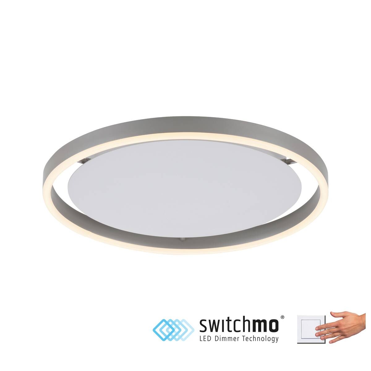 Just Light LED-Deckenleuchte RITUS 15391-95 weiß Alu Metall H/D: ca. 5,3x39,3 cm 1 Brennstellen