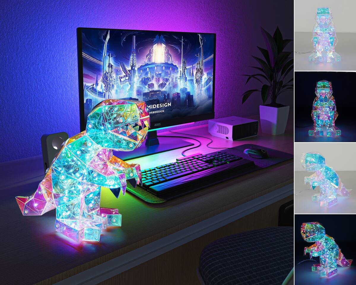 Nolo LED-Dekoleuchte Dino transparent pearl B/H/T: ca. 18,5x15x8 cm