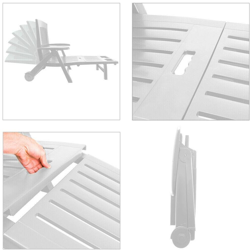 ProGarden Gartenliege Zircone weiß Kunststoff B/H/L: ca. 72x101x195 cm