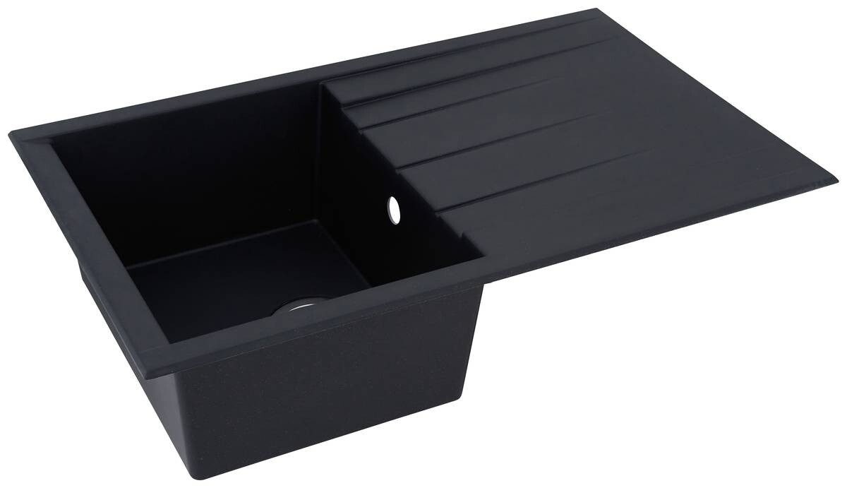 Respekta Einbauspüle Houston 80 x 50 S schwarz Mineralite B/H/T: ca. 80x21x50 cm