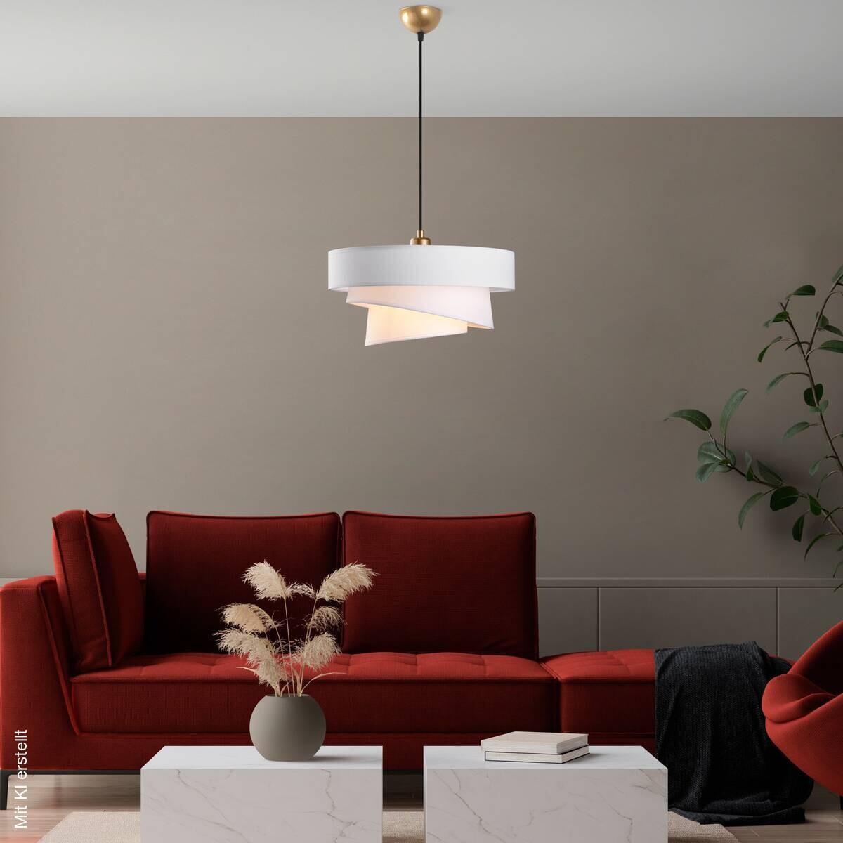 Opviq Pendelleuchte weiß Metall B/H/T/L/D: ca. 40x120x40x40x40 cm E27 1 Brennstellen