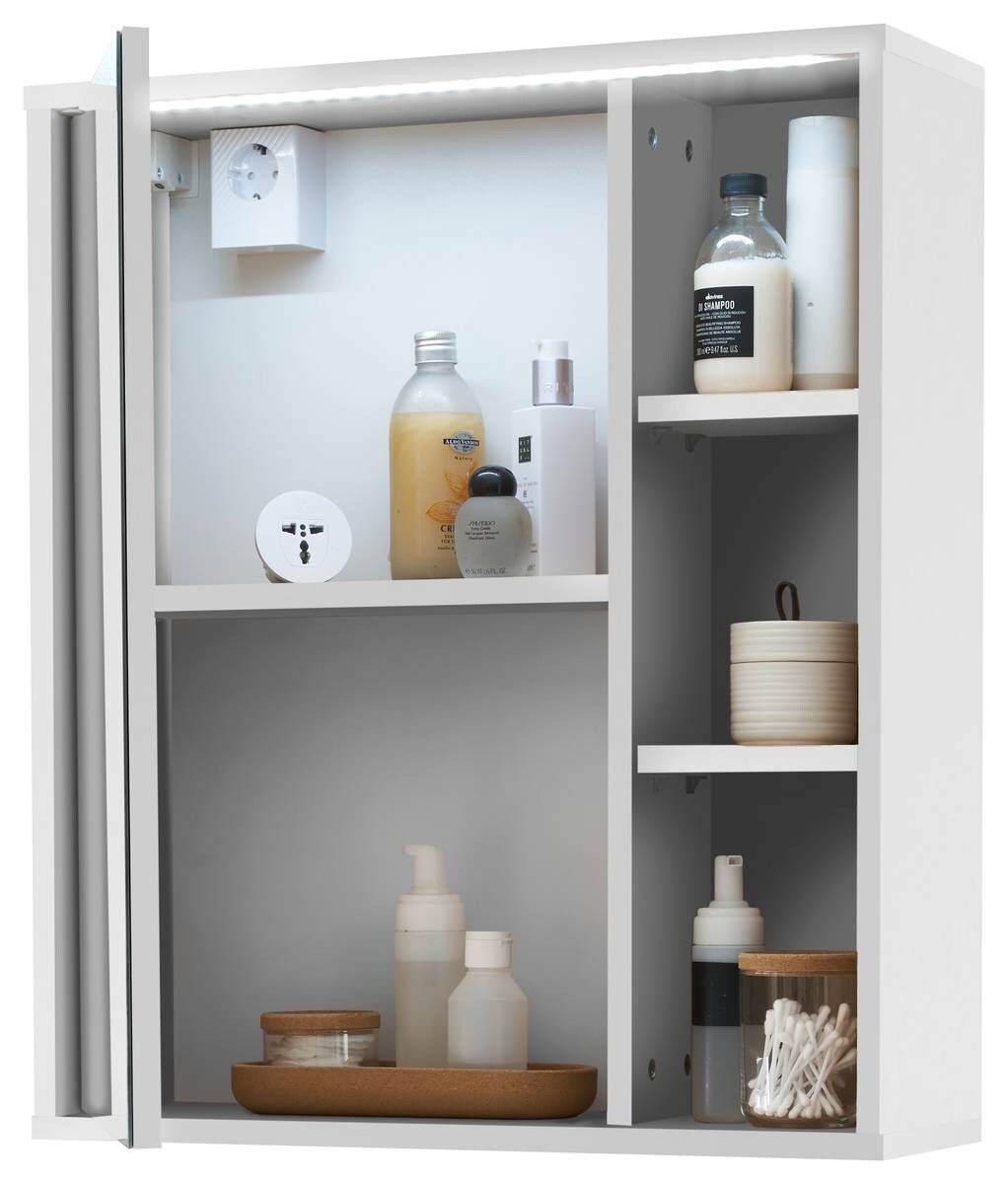 Spiegelschrank Greece weiß Hirnholz Nachbildung B/H/T: ca. 60x70x20 cm