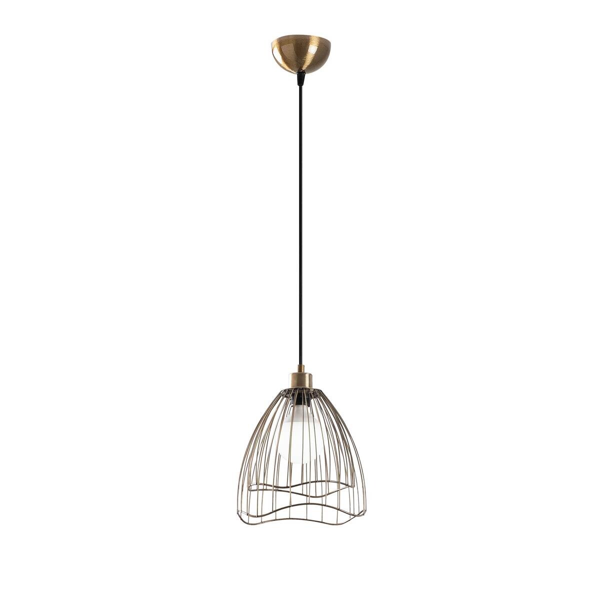 Opviq Pendelleuchte bronze Metall B/H/T: ca. 25x121x25 cm E27 1 Brennstellen