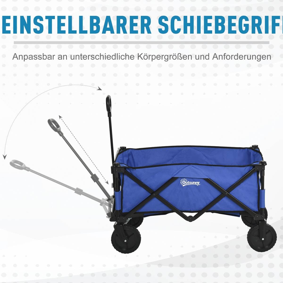 Outsunny Bollerwagen faltbar dunkelblau Stahl B/H/L: ca. 51x92x107 cm
