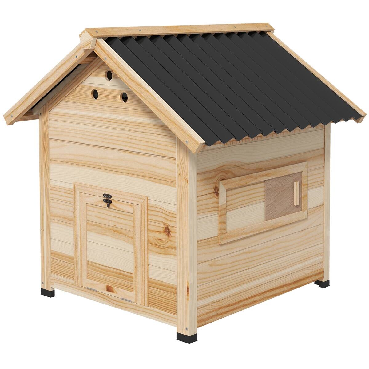 PawHut Tier-Zubehör natur Holz B/H/L: ca. 90x78x92 cm
