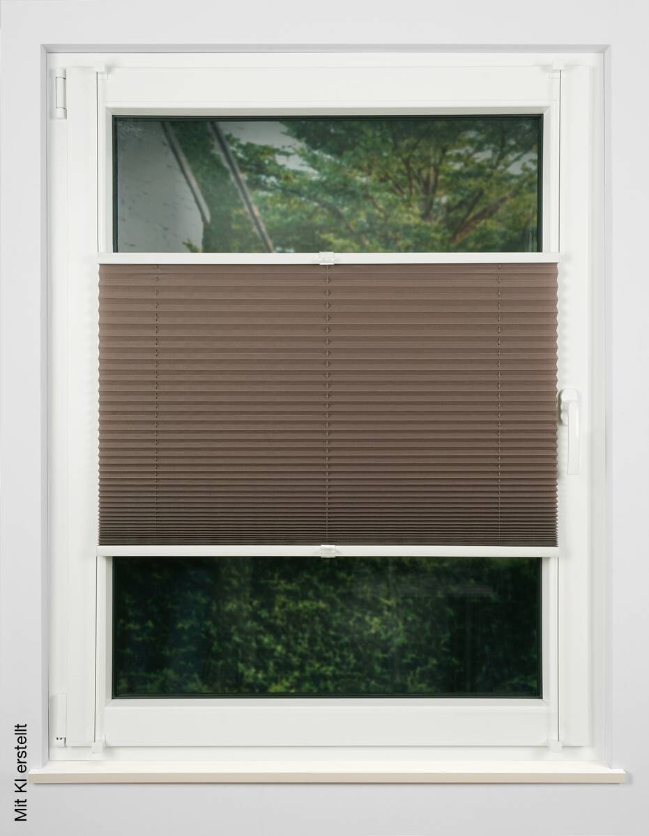 Hochwertiges Klemmplissee taupe B/L: ca. 80x130 cm