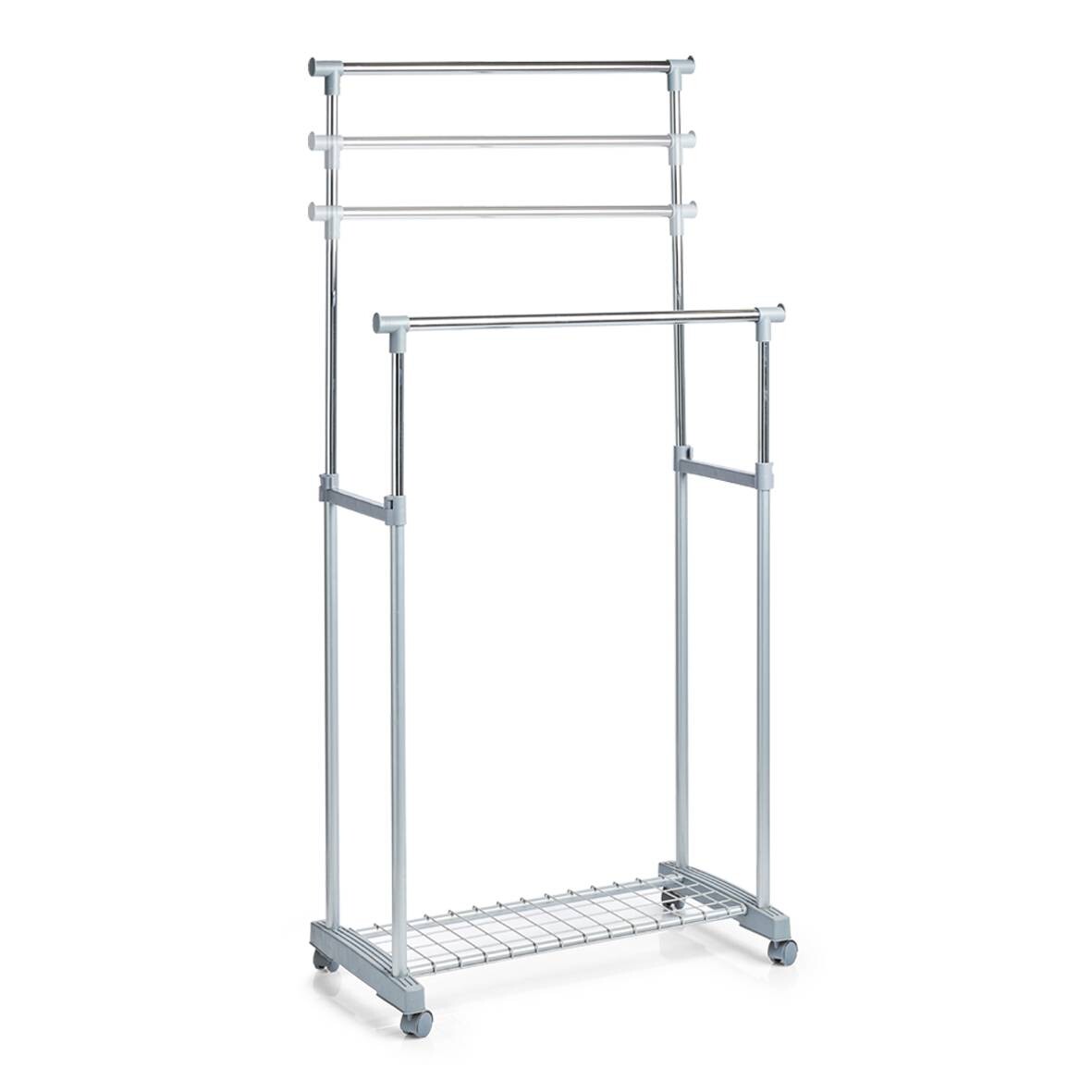 Zeller Rollkleiderständer Silbergrau Metall B/H/L: ca. 43x170x83 cm