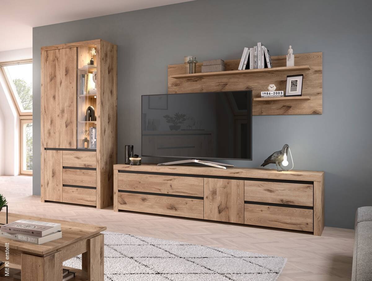 Wandboard Woody Nox Oak Nachbildung B/H/T: ca. 160x60x20 cm