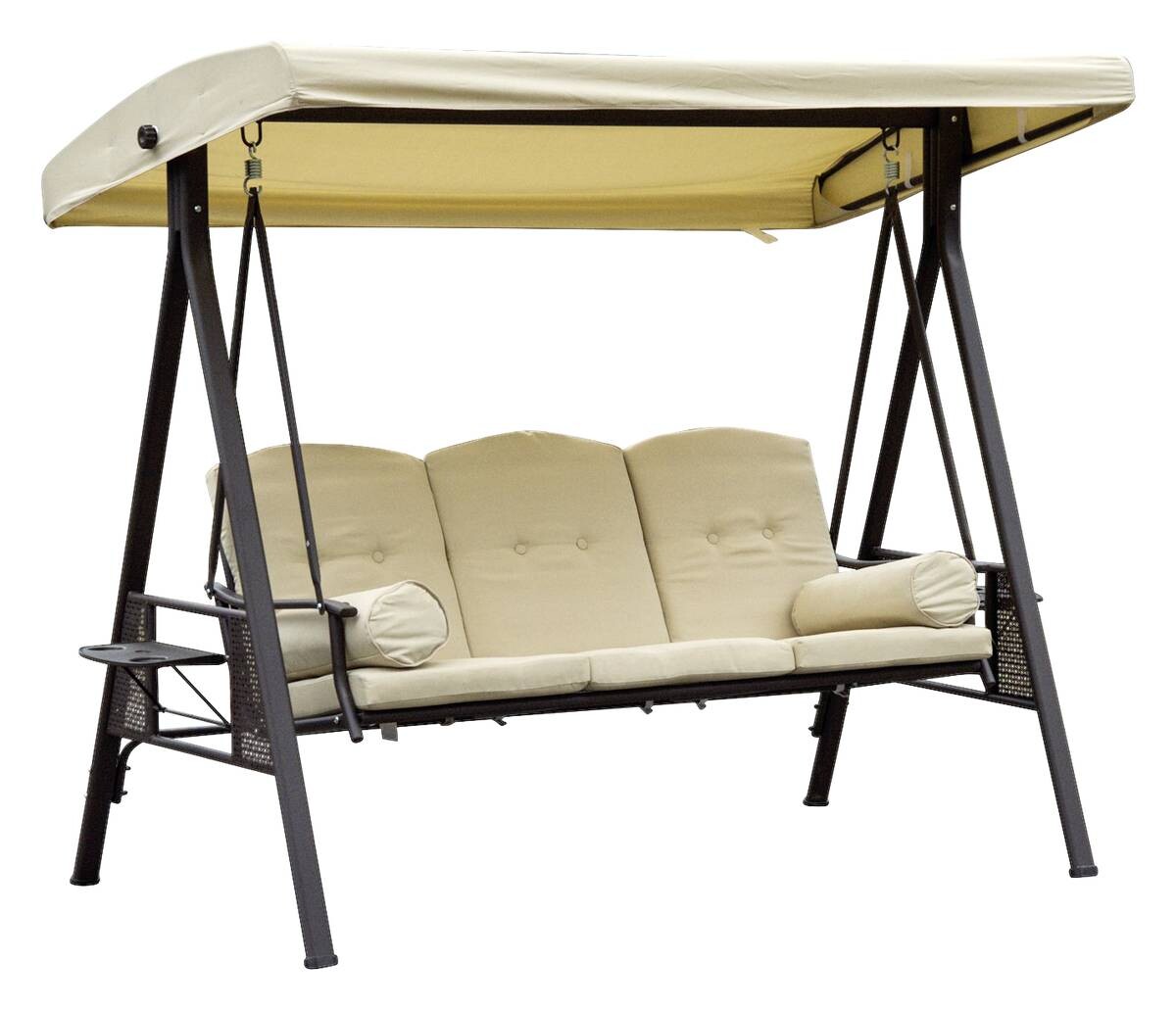 Outsunny Hollywoodschaukel beige Metall B/H/L: ca. 206x180x124,5 cm