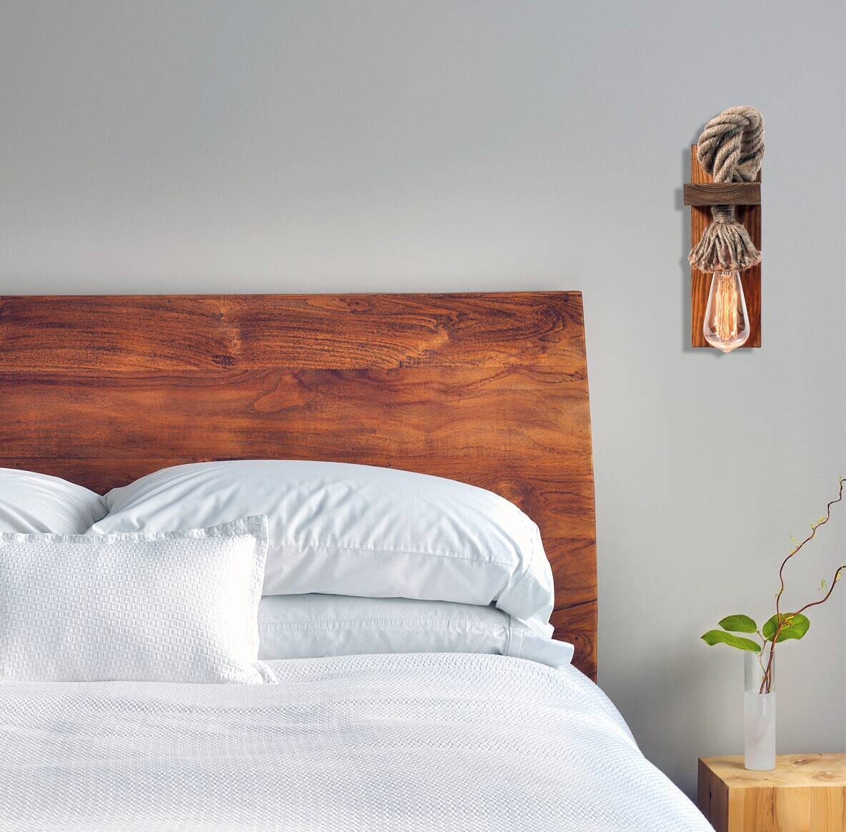 Opviq Wandleuchte Erebos braun gold Holz B/H/T/L: ca. 30x10x30x18 cm E27 1 Brennstellen