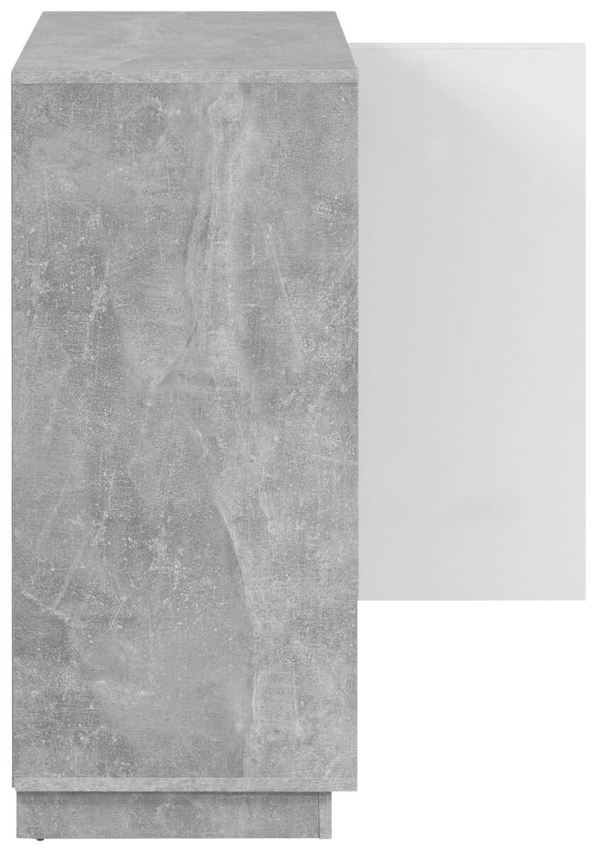 Kommode Phoenix Beton Optik weiß glänzend B/H/T: ca. 79x88x40 cm
