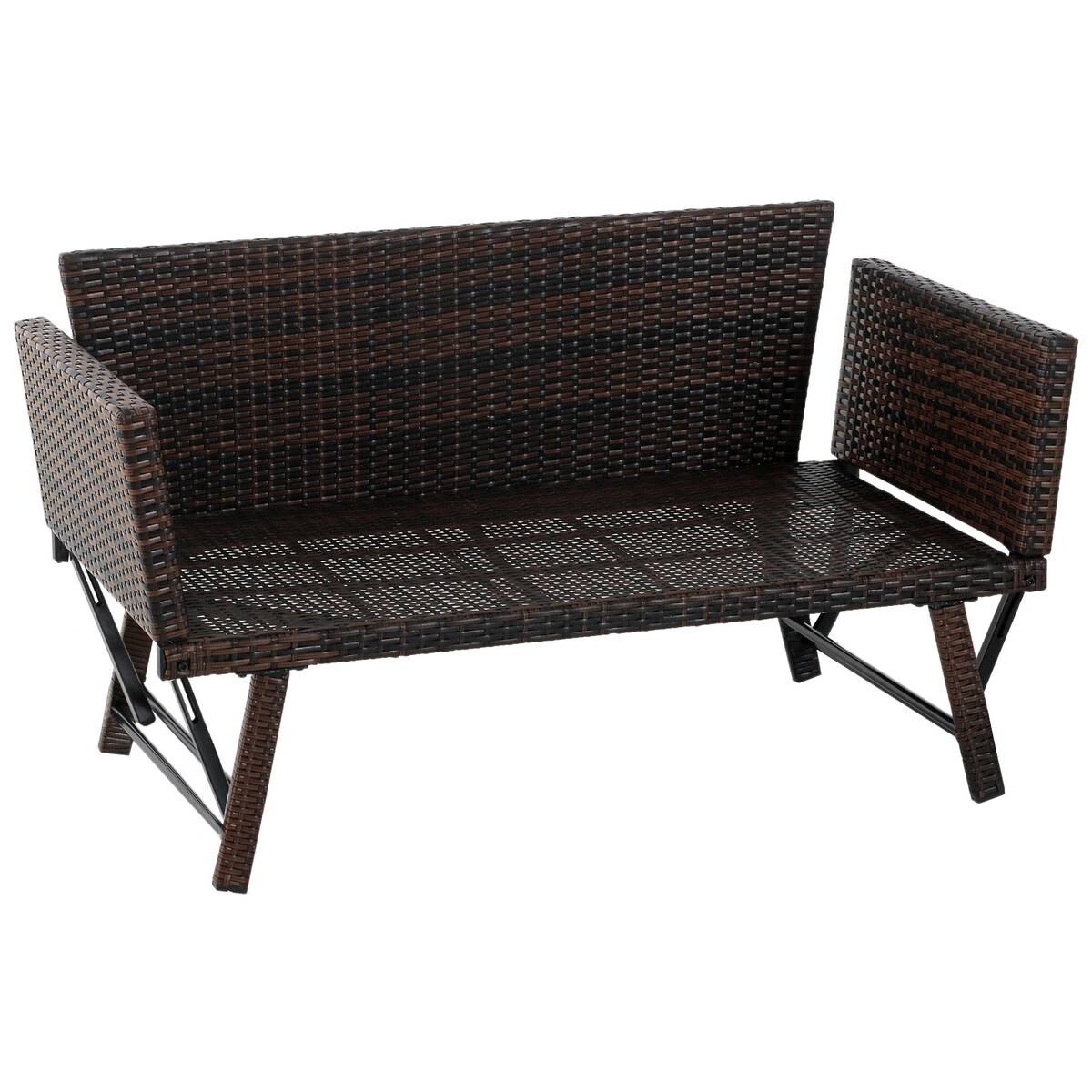 Outsunny Gartensofa braun Stahl B/H/L: ca. 66x67x129 cm