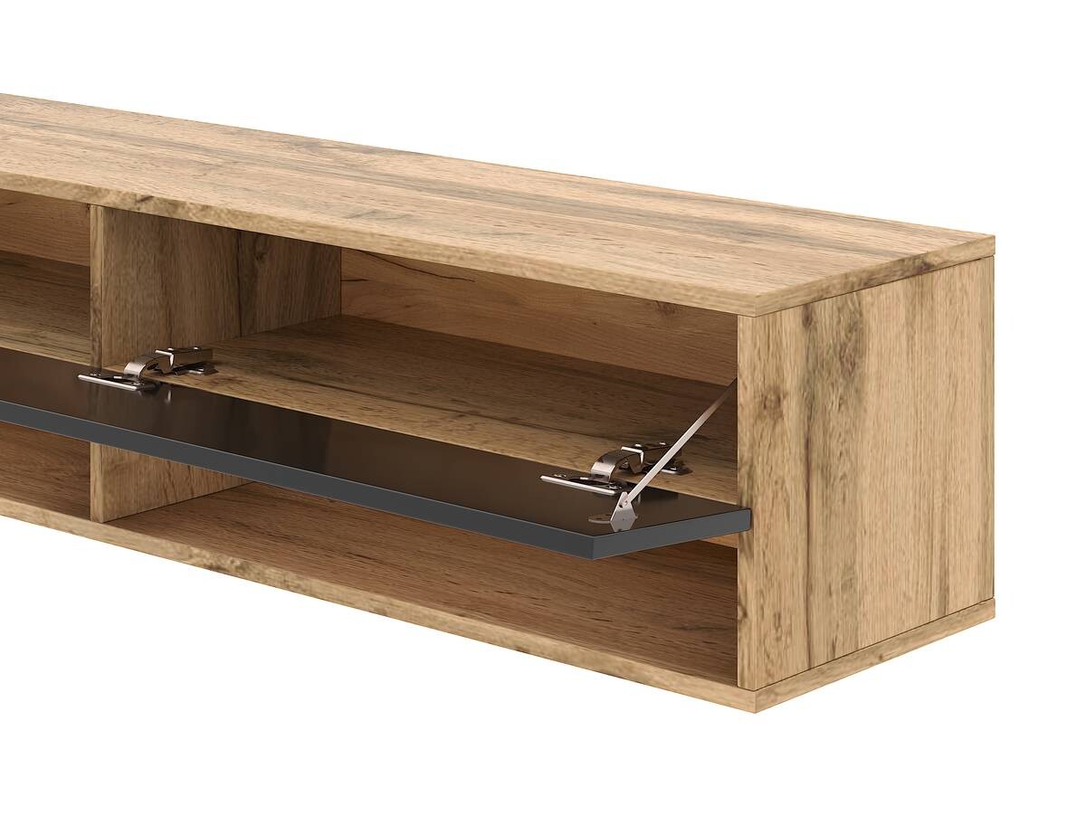 TV-Lowboard TV LOWBOARD DERBY 100 Eiche Wotan Nachbildung schwarz glänzend B/H/T: ca. 100x32,5x31,5 cm