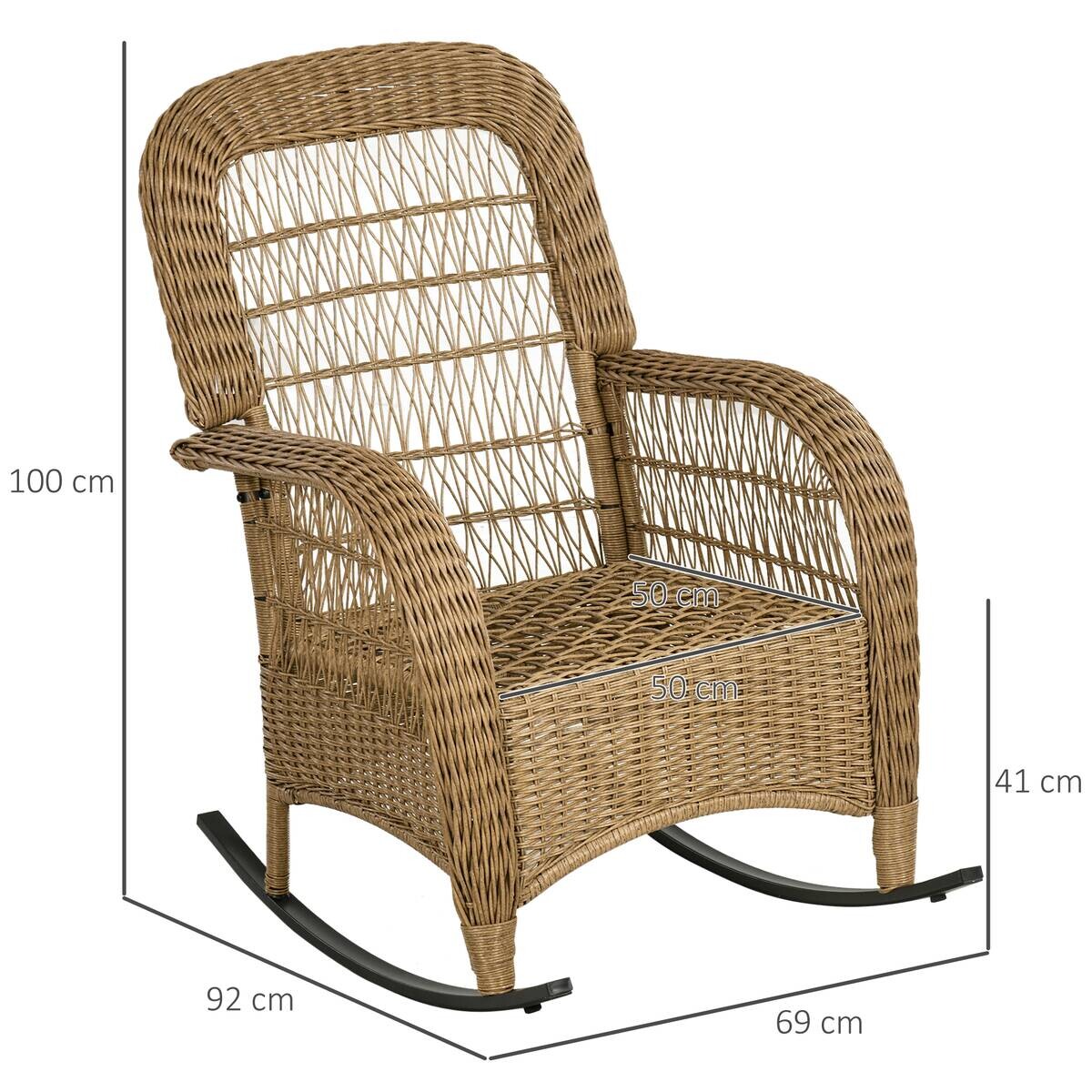 Outsunny Gartenstuhl gelb Polypropylen B/H/L: ca. 92x69x100 cm