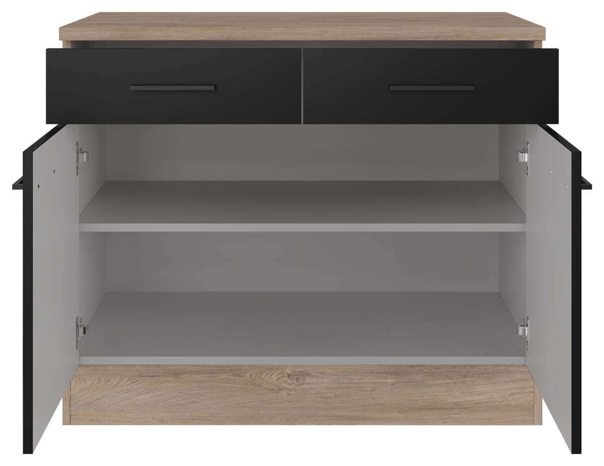 Unterschrank Capri schwarz matt B/H/T: ca. 100x85x60 cm