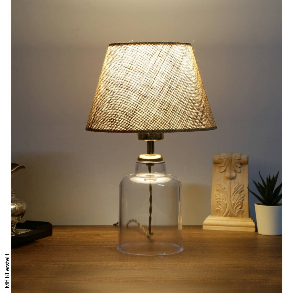 Opviq Tischleuchte AYD-3138 creme B/H/T/L/D: ca. 22x30x22x22x22 cm E27 1 Brennstellen