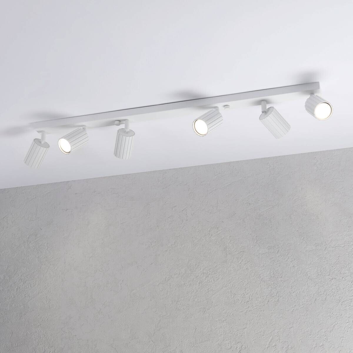 Lamkur Strahler Prisma weiß Stahl B/H/L: ca. 6,5x16,5x117 cm 6 Brennstellen