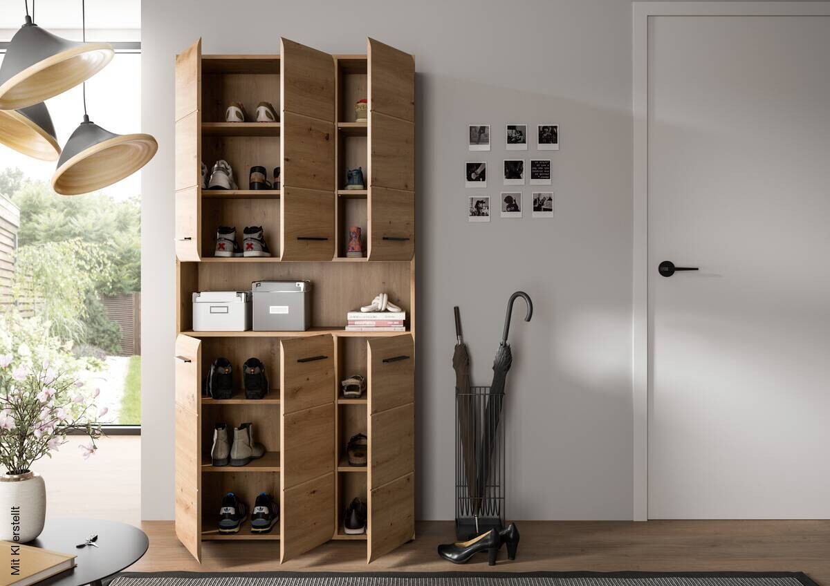 Mehrzweckschrank Ice Artisan Oak Nachbildung B/H/T: ca. 90x185x30 cm
