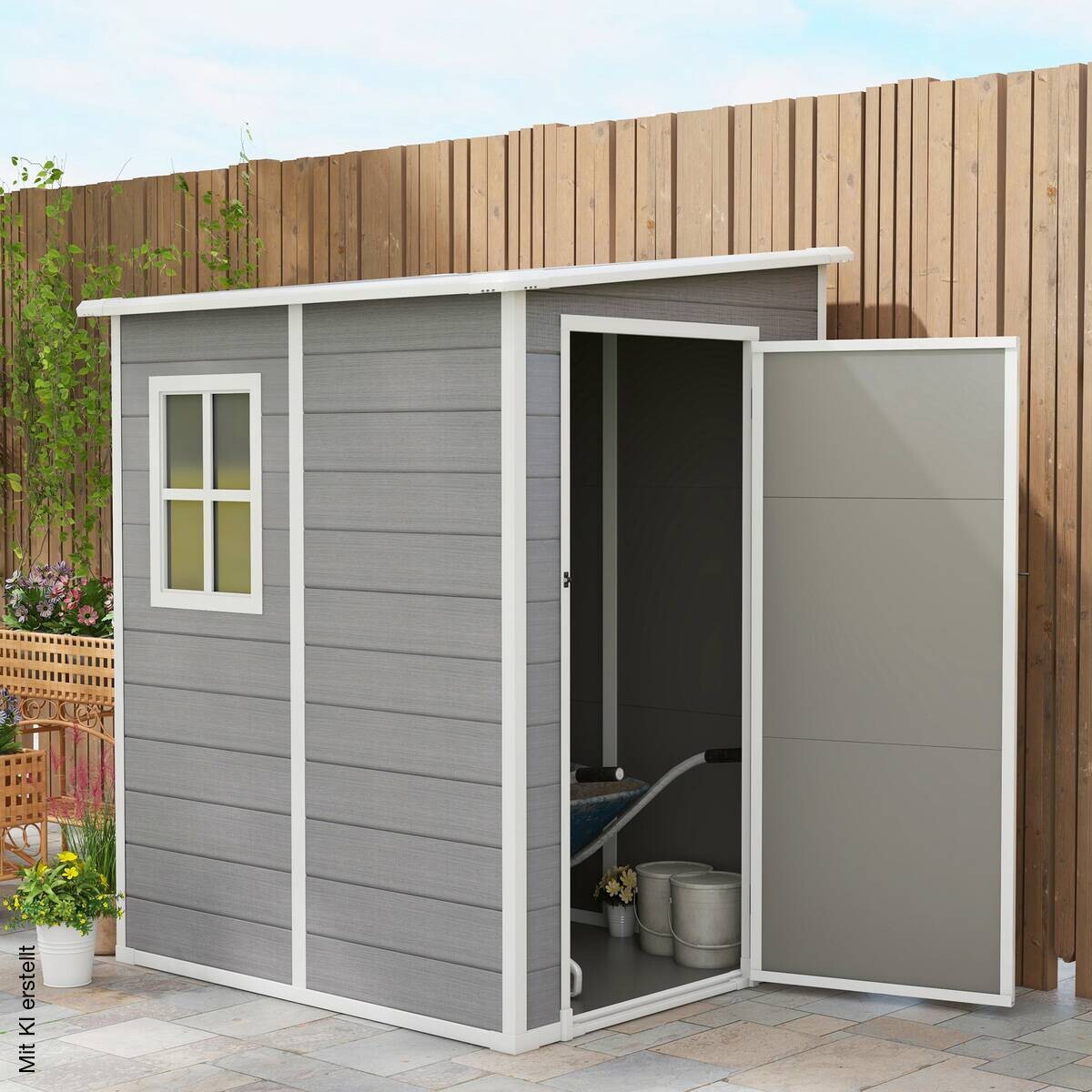 Outsunny Gartenhaus grau B/H/L: ca. 149x192x122 cm