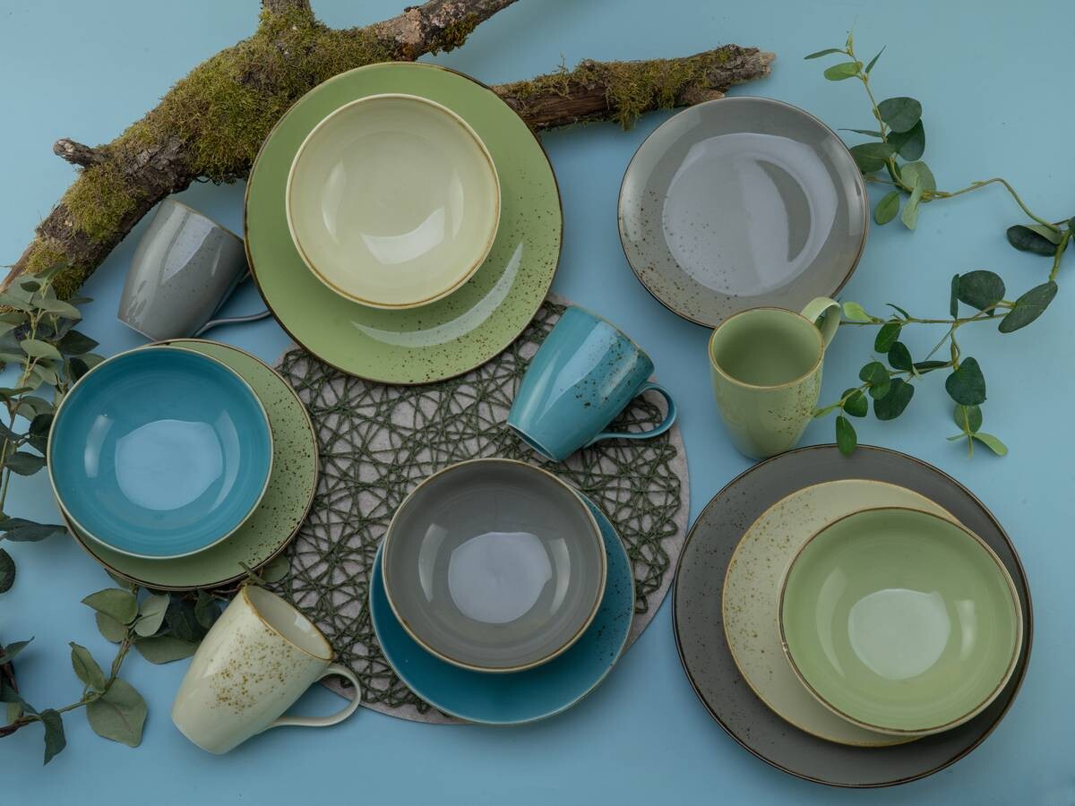 CreaTable Kombiservice NATURE COLLECTION multicolor Steingut 16 tlg.